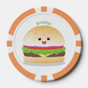 Niedlicher Hamburger-Cartoon Pokerchips
