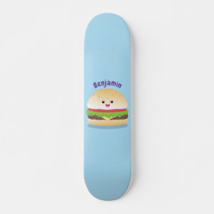Niedlicher Hamburger-Cartoon Skateboard