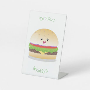 Niedlicher Hamburger-Cartoon Sockelschild
