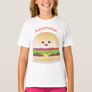Niedlicher Hamburger-Cartoon T-Shirt