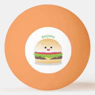 Niedlicher Hamburger-Cartoon Tischtennisball