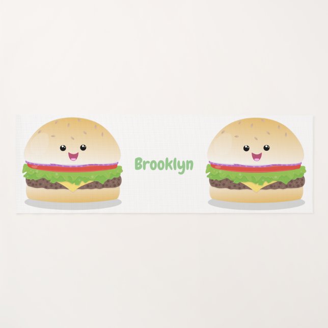 Niedlicher Hamburger-Cartoon Yogamatte (Vorderseite (Horizontal))