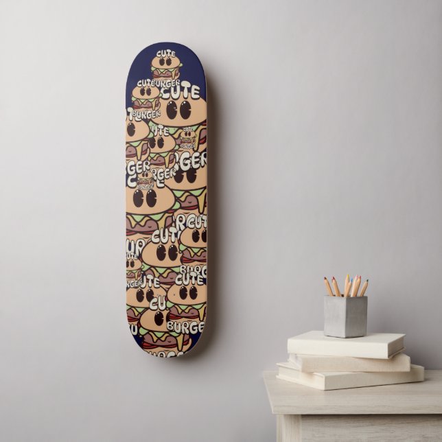 niedlicher Hamburger Skateboard (Wandkunst)