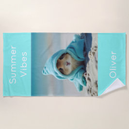 Niedlicher Hamster am Strand - Sommer Türkis Strandtuch