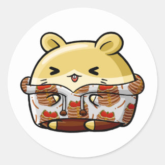Niedlicher Hamster auf Hoodie-Aufkleber Runder Aufkleber
