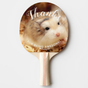 Niedlicher Hamster-Dank für das Phantastische sein Tischtennis Schläger