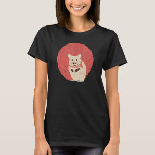 Niedlicher Hamster Design Retro-Sonnenuntergang Vi T-Shirt