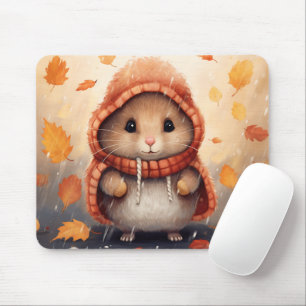 Niedlicher Hamster im Herbst Landschaft Whimsical Mousepad