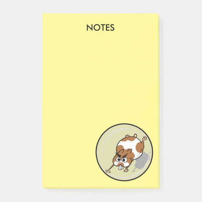 NIEDLICHER HAMSTER IM POST-IT KLEBEZETTEL (Vorderseite)