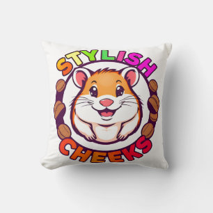 Niedlicher Hamster in hellen Farben mit kreativem Kissen