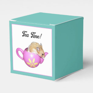 Niedlicher Hamster in rosa Teekanne mit Daisy-Foto Geschenkschachtel