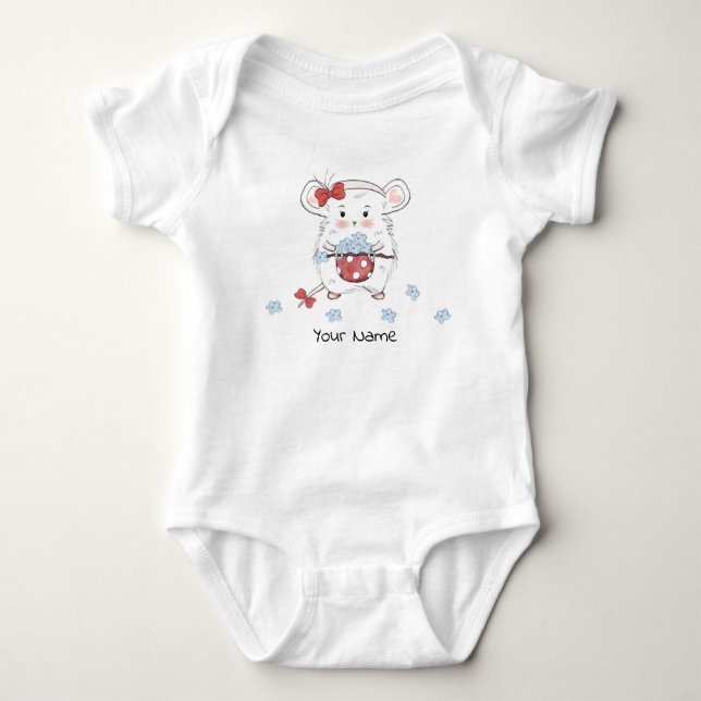 Niedlicher Hamster-Individuelle Name Baby Strampler (Vorderseite)