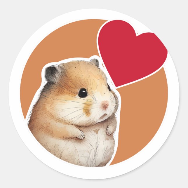 Niedlicher Hamster Klassischer Rundsticker Runder Aufkleber (Vorderseite)