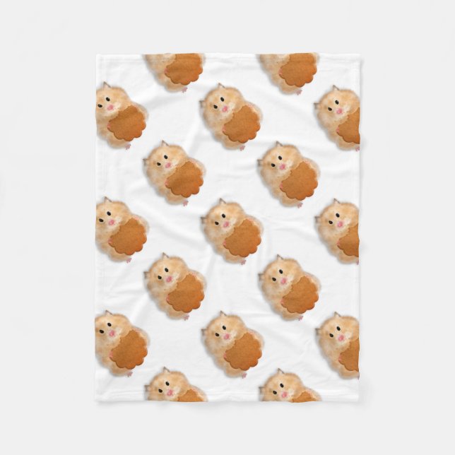 Niedlicher Hamster mit Keksillustrierung Fleecedecke (Vorderseite)