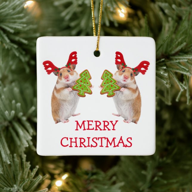 Niedlicher Hamster/Mouse Keramikornament (Baum)