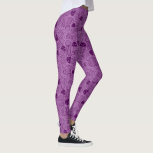 Niedlicher handgemachter Quallen-Muster lila Hinte Leggings