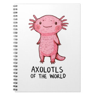 Niedlicher handGezeichnet Axolotl-Cartoon Notizblock
