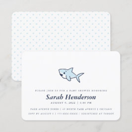 Niedlicher handGezeichnet Girl Shark Baby Shower B Einladung
