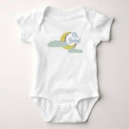 Niedlicher handgezogener Mond und Wolken Baby Strampler