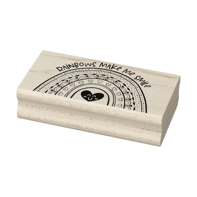 Niedlicher Handgezogener Regenbogen Gummistempel (Stempel)