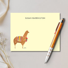 Niedlicher handIllustrierter Llama Alpaca Personal Mitteilungskarte