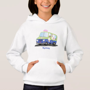 Niedlicher Happy Eis LKW Cartoon Hoodie