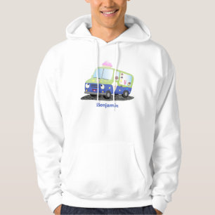 Niedlicher Happy Eis LKW Cartoon Hoodie