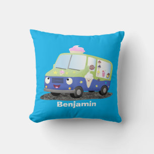 Niedlicher Happy Eis LKW Cartoon Kissen