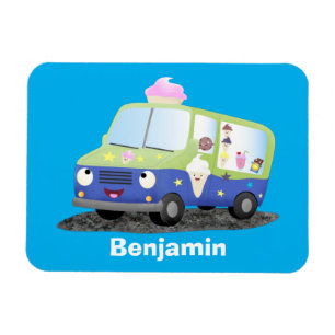 Niedlicher Happy Eis LKW Cartoon Magnet