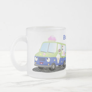 Niedlicher Happy Eis LKW Cartoon Mattglastasse