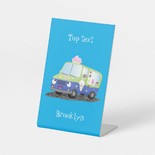 Niedlicher Happy Eis LKW Cartoon Sockelschild