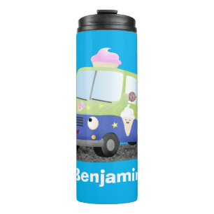 Niedlicher Happy Eis LKW Cartoon Thermosbecher