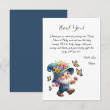 Niedlicher Happy Gnome mit Butterfly Baby Dusche
