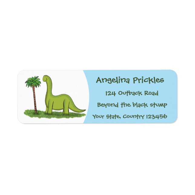 Niedlicher Happy Green Brontosaurus Dinosaurier Ca (Vorne)