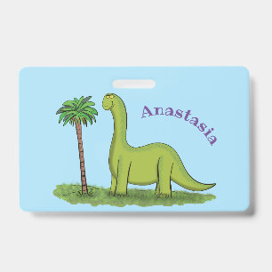 Niedlicher Happy Green Brontosaurus Dinosaurier Ca Ausweis