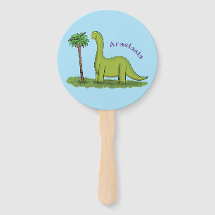 Niedlicher Happy Green Brontosaurus Dinosaurier Ca Fächer