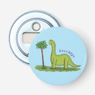 Niedlicher Happy Green Brontosaurus Dinosaurier Ca Flaschenöffner