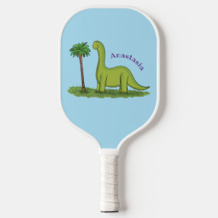 Niedlicher Happy Green Brontosaurus Dinosaurier Ca Pickleball Schläger