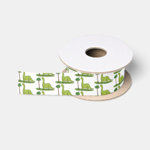 Niedlicher Happy Green Brontosaurus Dinosaurier Ca Satinband