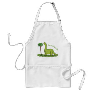 Niedlicher Happy Green Brontosaurus Dinosaurier Ca Schürze