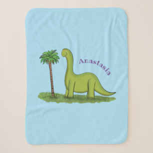 Niedlicher Happy Green Brontosaurus Dinosaurier Ca Sherpadecke