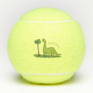 Niedlicher Happy Green Brontosaurus Dinosaurier Ca Tennisbälle