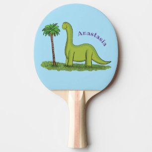 Niedlicher Happy Green Brontosaurus Dinosaurier Ca Tischtennis Schläger