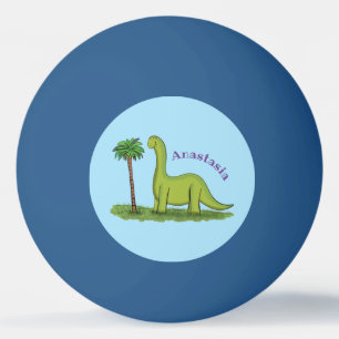 Niedlicher Happy Green Brontosaurus Dinosaurier Ca Tischtennisball