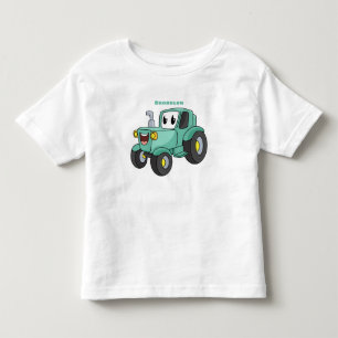 Niedlicher Happy Green Traktor Cartoon Kleinkind T-shirt