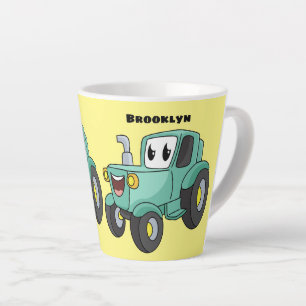 Niedlicher Happy Green Traktor Cartoon Milchtasse