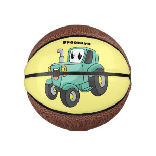 Niedlicher Happy Green Traktor Cartoon Mini Basketball