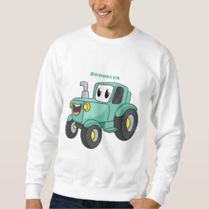 Niedlicher Happy Green Traktor Cartoon Sweatshirt