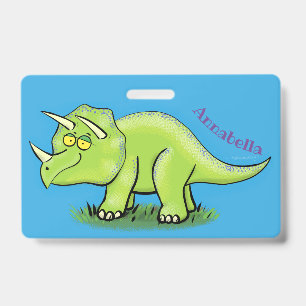 Niedlicher Happy Green Triceratops Dinosaurier Car Ausweis