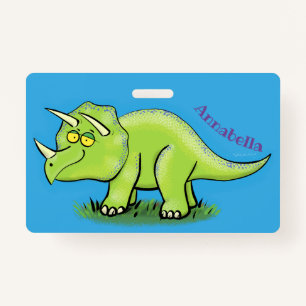 Niedlicher Happy Green Triceratops Dinosaurier Car Ausweis